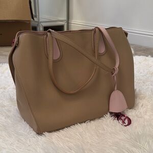 Elegant Tan and Pink Women's Tote Bag